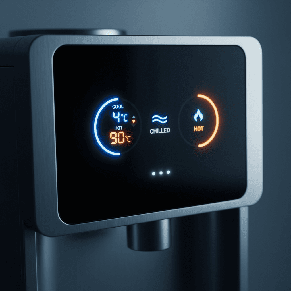 Panel de control del dispensador mostrando disponibilidad 24/7